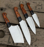 Handmade 4-Piece Chef Knife Set – Bocote Wood Handle Kitchen Knives