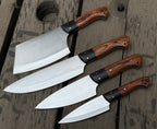 Handmade 4-Piece Chef Knife Set – Bocote Wood Handle Kitchen Knives