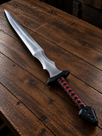 Black & Red Fantasy Longsword with Sheath – Medieval Sword Replica