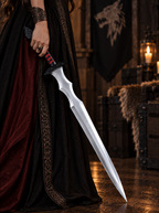 Black & Red Fantasy Longsword with Sheath – Medieval Sword Replica