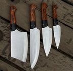 Handmade 4-Piece Chef Knife Set – Bocote Wood Handle Kitchen Knives
