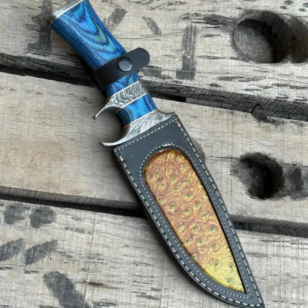 Damascus Steel Hunting Knife – Full Tang Fixed Blade Knife Lycan Handmade Style