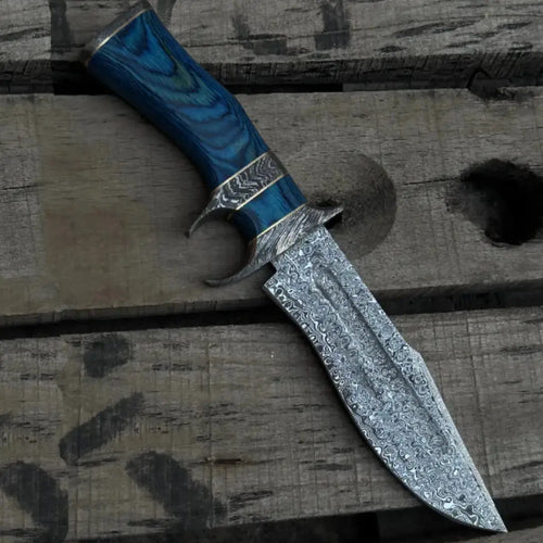 Damascus Steel Hunting Knife – Full Tang Fixed Blade Knife Lycan Handmade Style