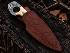 Hand-engraved Celtic Viking design on Italian leather sheath