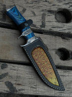 Handmade Damascus hunting knife, gift for hunters