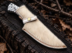 Pinecone resin handle with cow-skin pattern and pins detail