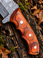 Horizontal pure leather sheath for Damascus tracker knife - angle 4