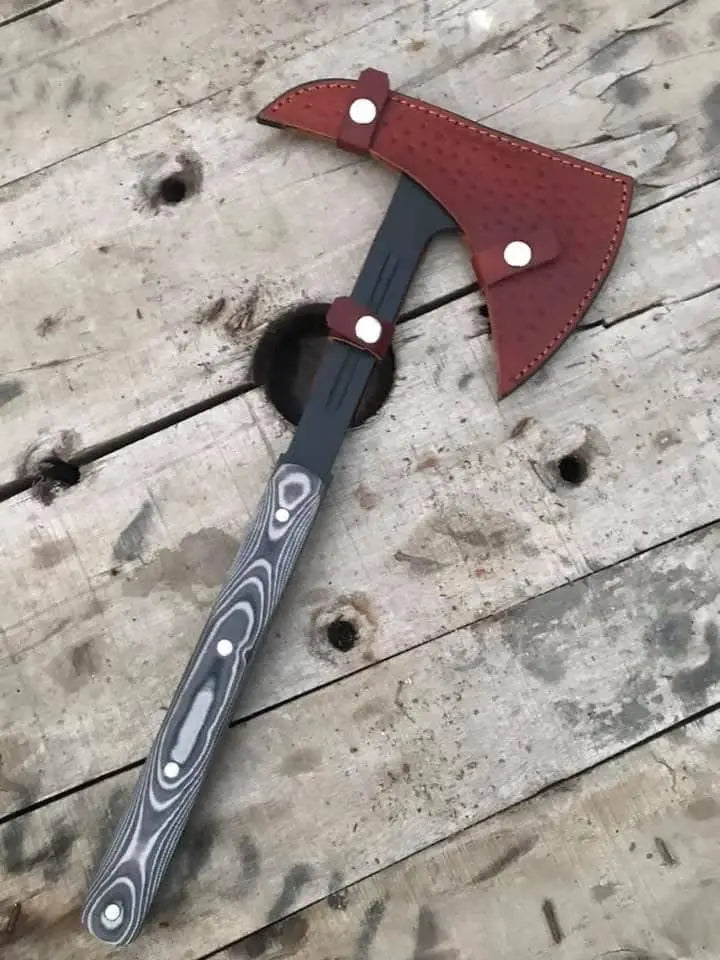 Tomahawk axe head and spike close-up